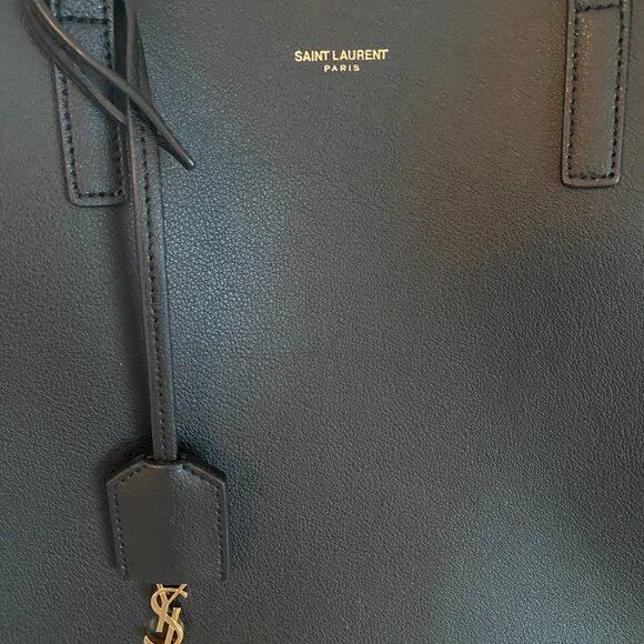YSL SHOPPER TOTE BLACK LEATHER Authentic - Picture 9 of 16